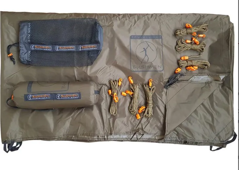 Bushmen Ultralight Tarp 2x3 in Dark Olive-2